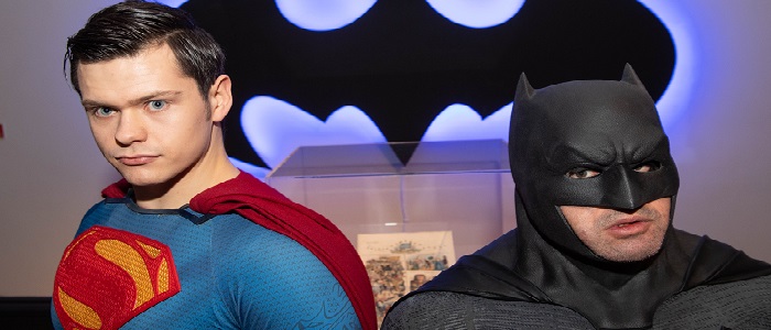 Superman and Batman at Night at the Museum: Comics Scotland 700 x 300