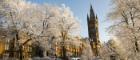 Photo of University of Glasgow main building in snow