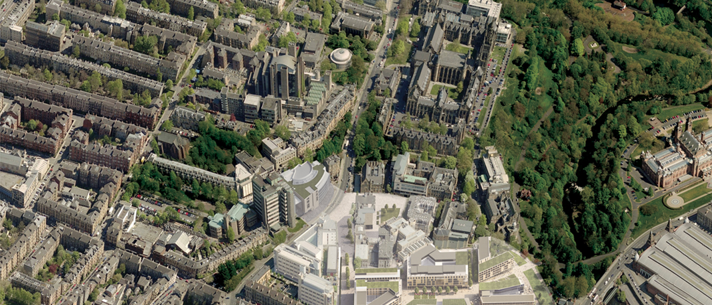 Artist's impression of an aerial view of the new campus layout