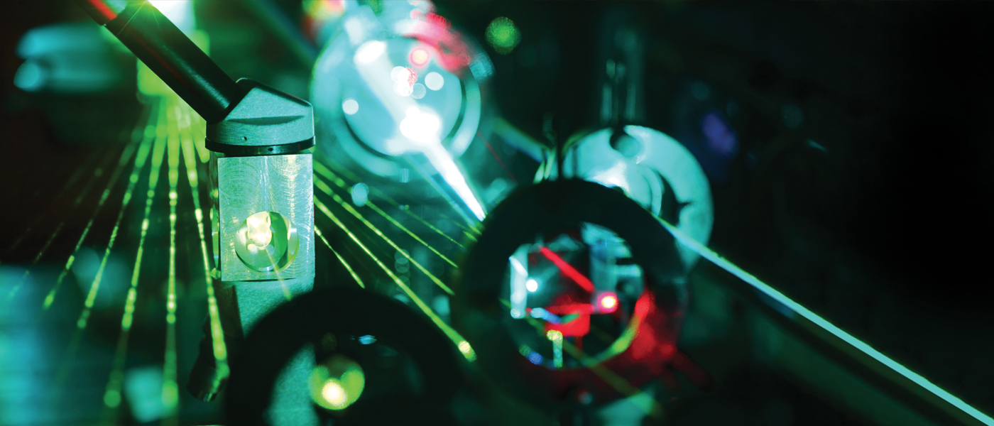 An experiment using lasers