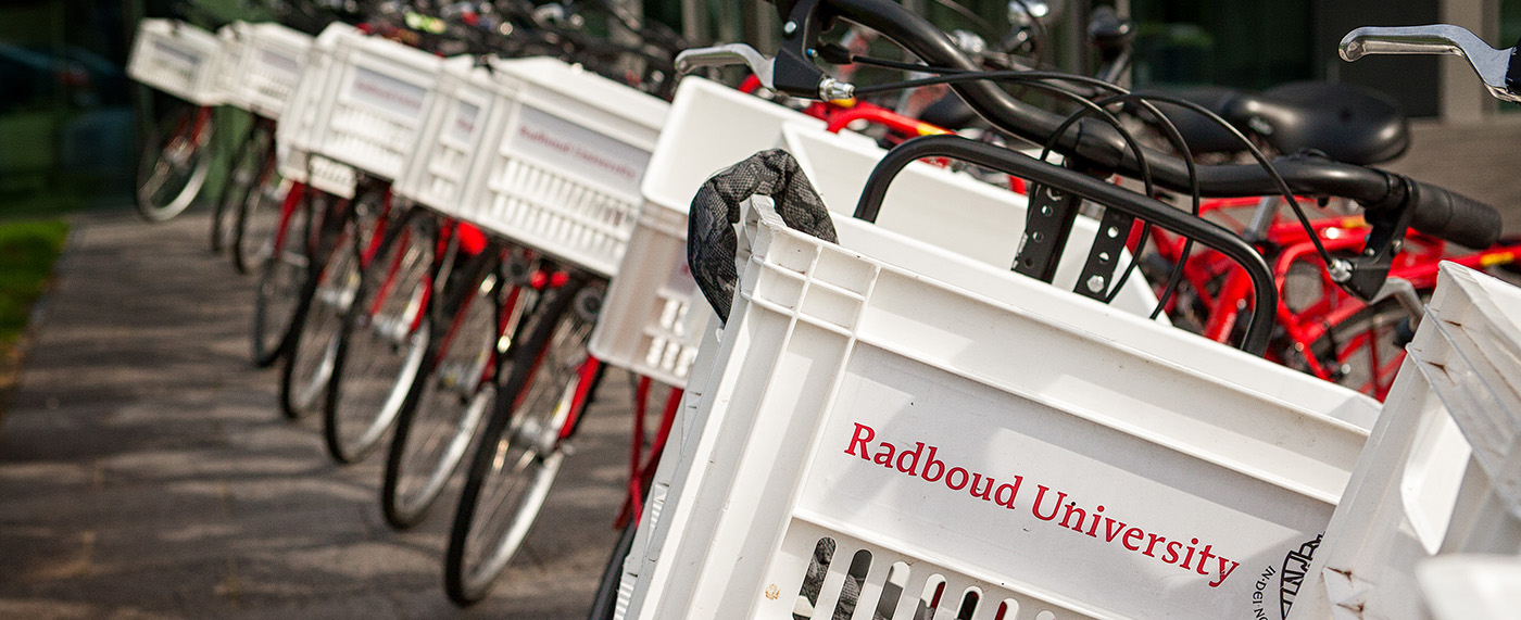 Radboud University bikes and crest