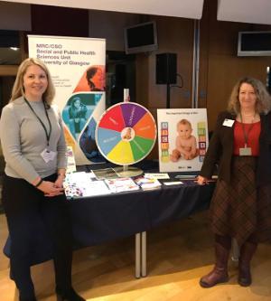 Photo of Gillian Bell and Marion Henderson at Scottish Parliament event 2019