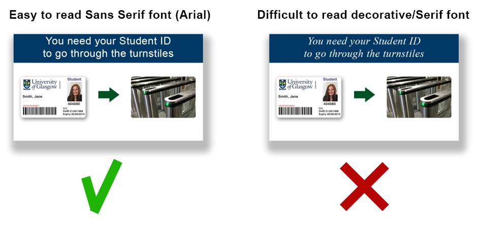 Digital Signage readable text, use sans-serif fonts as they are easier to read