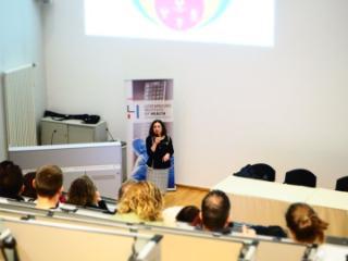 Photo of Professor Frances Mair delivering an invited talk at Luxembourg Institute of Health