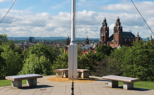 The flagpole at the South Front of the University