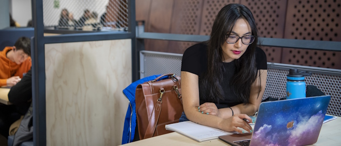 Students studying in the James McCune Smith building