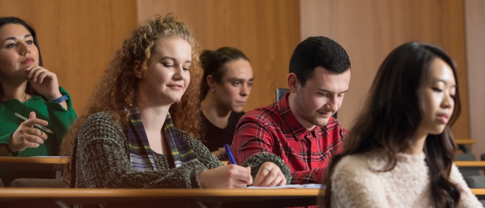 A group of students enjoying a lecture