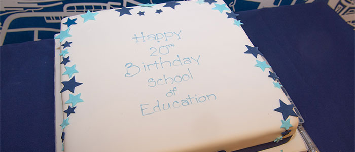 School of Education 20th birthday cake 700