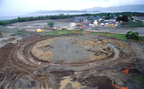 The ring ditch from the NW with Loch Lomond in the background