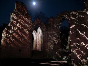 Image provided by Catherine Clarke of an art installation at St John's Ruins in Chester