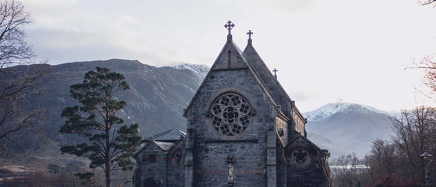 An old church in Glenfinnan, Scotland.
