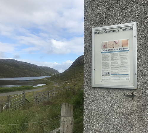 Image of Lyme disease public health messaging on Uist sign