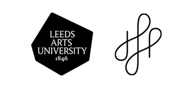 Leeds Arts University and Patricia Fleming, Glasgow logos