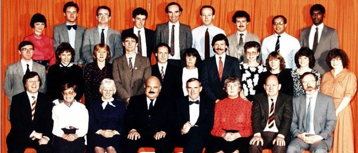 large Radiology staff group at the Western Infirmary in 1987 Giles Roditi 