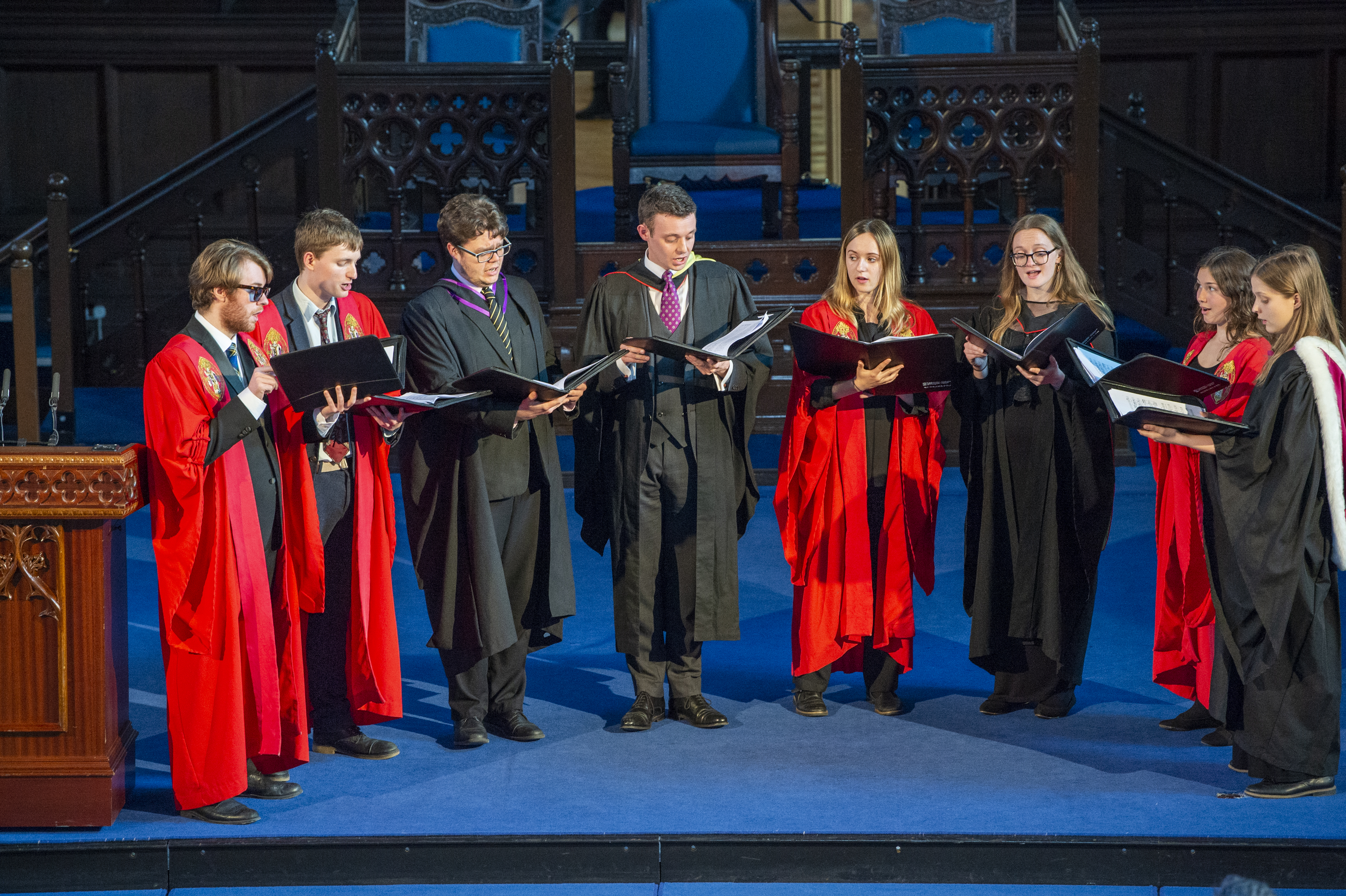 Members of the University of Glasgow Choir performing at the James Watt Bicentenary Celebration Dinner. 