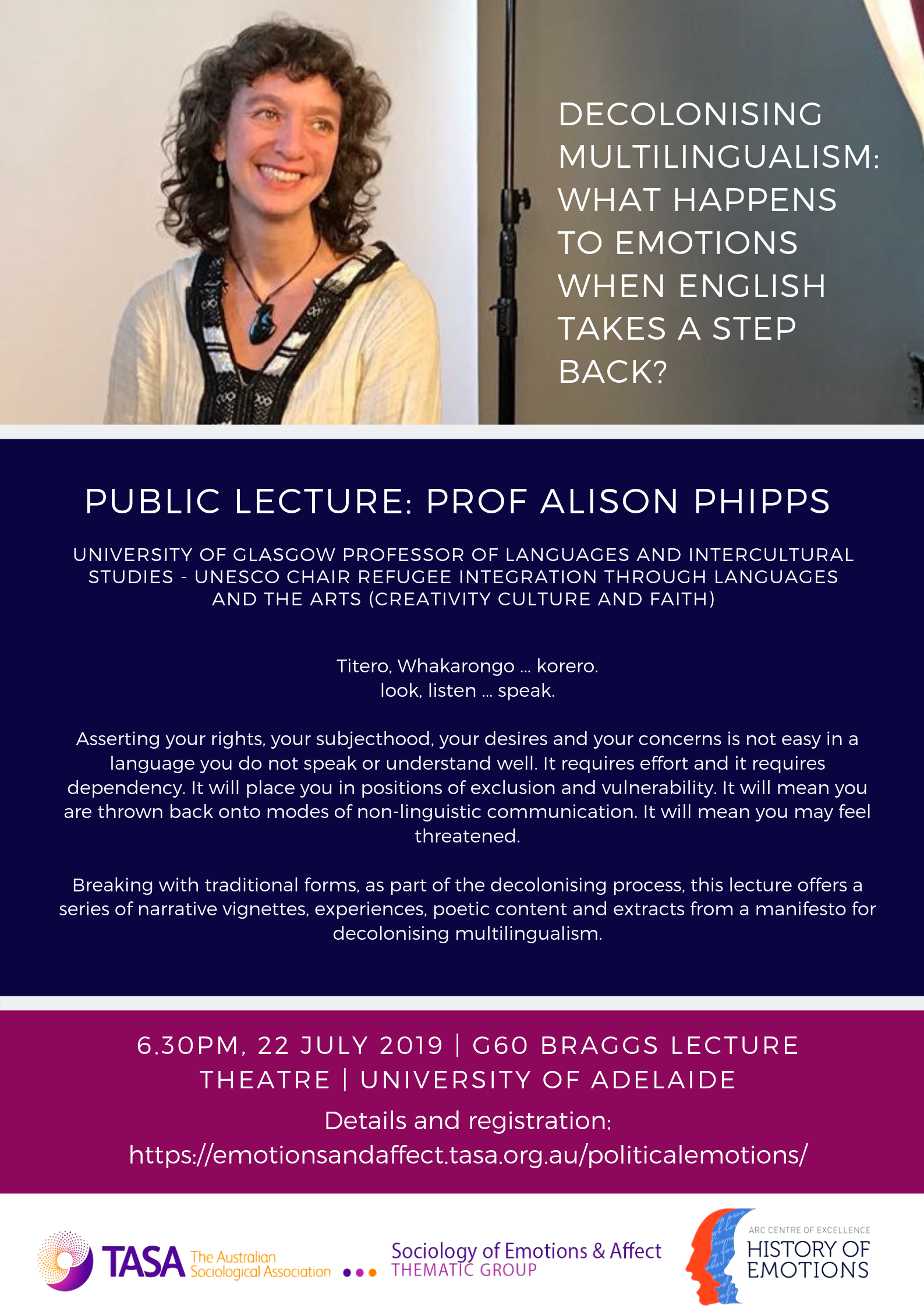 Alison Phipps Political Emotions Keynote 22 July 2019