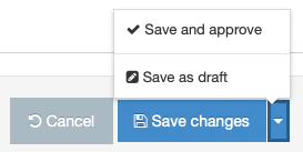 Save changes and approval button