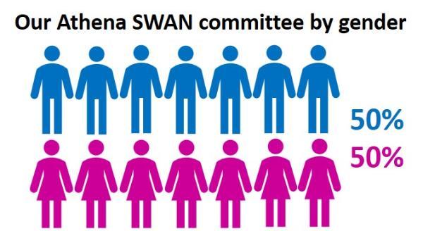 Athena SWAN SAT by gender 50 percent male and 50 percent female