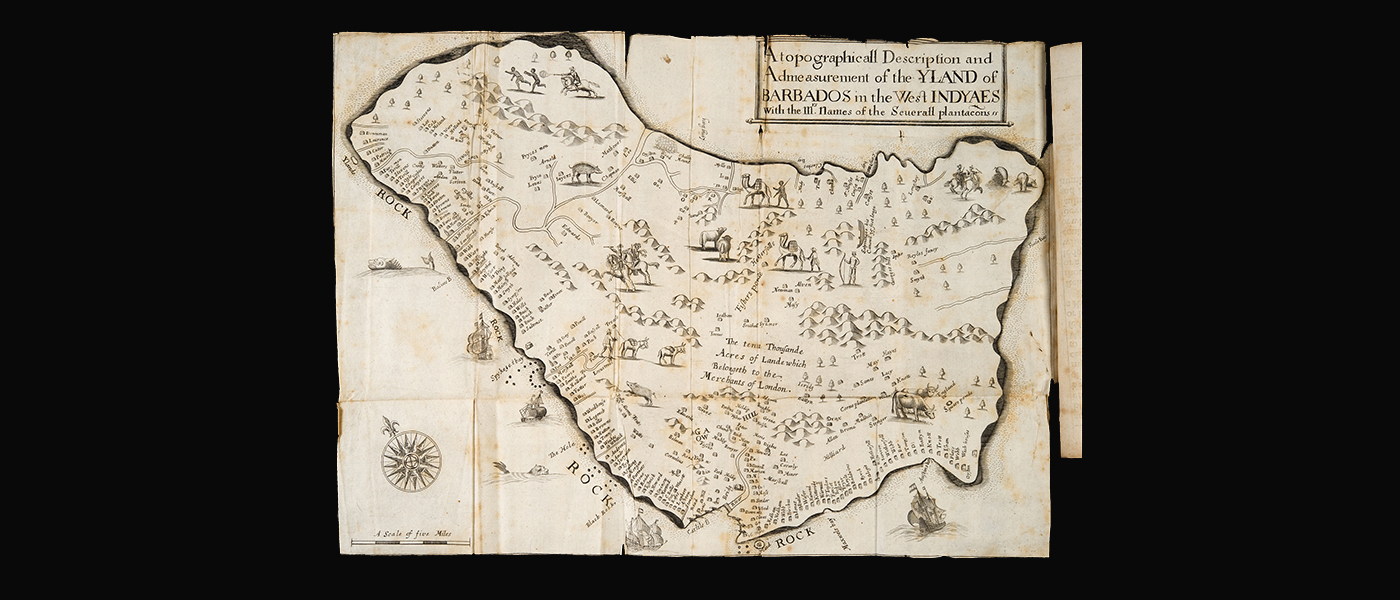 Map from A History of the Island of Barbados, London, 1657