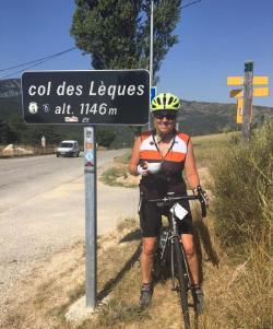 Jill Pell on cycle ride from Paris to Nice 2019