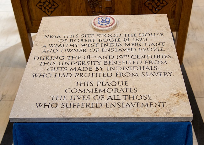 University of Glasgow's plaque to the enslaved unveiled as part of the UofG/University of the West Indies Memorandum of Understanding signing ceremony