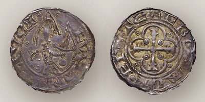 Eustace fitzJohn, penny, c.1148 - 1152, silver, York, GLAHM:37700, Hunter