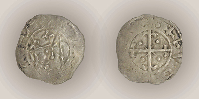 David I, penny, c.1150, silver, Roxburgh, GLAHM:14513, Cuthbert