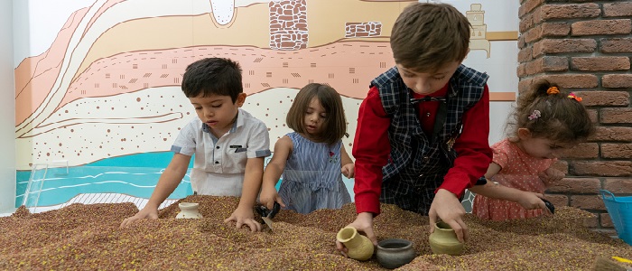 Children using the new museum space in an Iraqi museum created in conjunction with University of Glasgow archaeologists