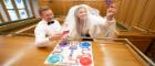 Launch of a new UofG board game Legally Wed with bride and groom Aimee and Warren Crawford. Photo credit Martin Shields