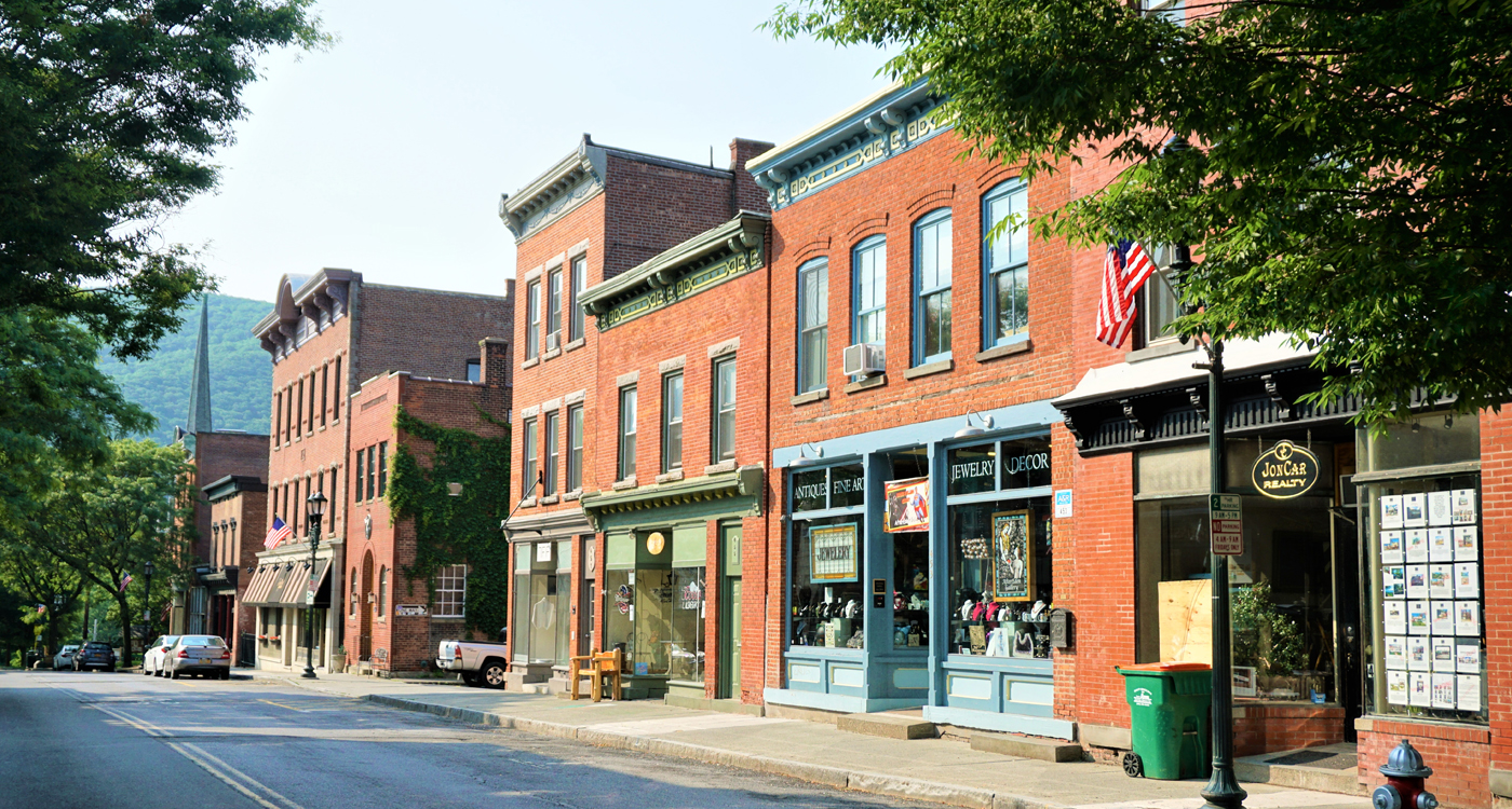 Main Street in Beacon, a town on the Hudson River