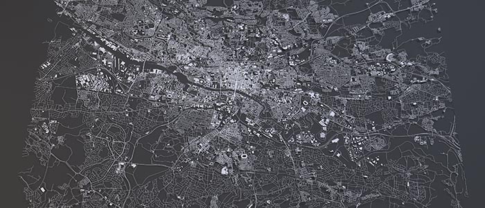 graphic map of Glasgow city
