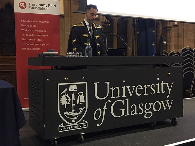 Rector Aamer Anwar gives Jimmy Reid Memorial Lecture 650