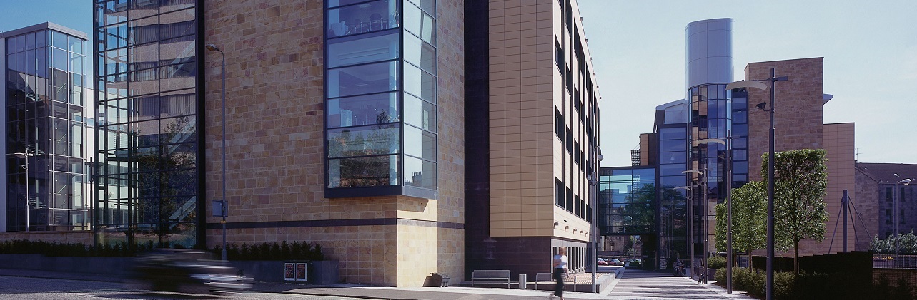 The outside of the Sir Graeme Davies Building on a sunny day