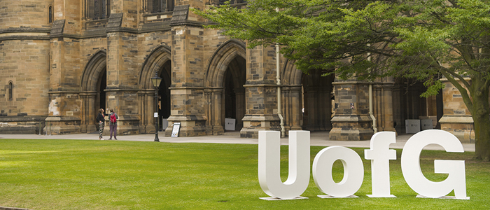 Image of the UofG initials on foreground