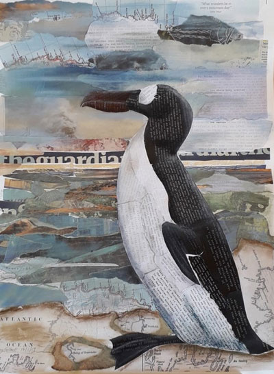 Great Auk collage by Lucy Gilbert