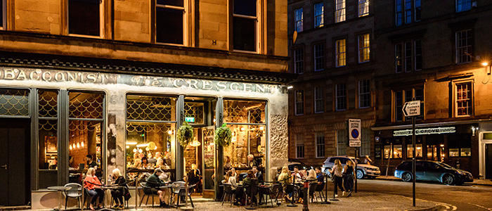 A restaurant in Finnieston with outdoor seating