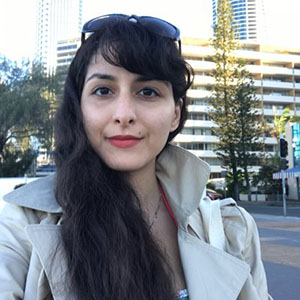 Profile photo of Parichehr Riahi Pour, Lecturer in Marketing (Management), standing outside with buildings in the background