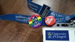 image of UofG lanyard with Rainbow badge