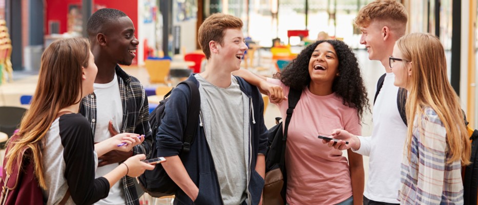 Group of young people chatting