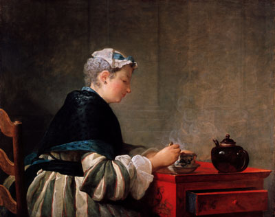 Jean-Simeon Chardin, A Lady Taking Tea, 1736