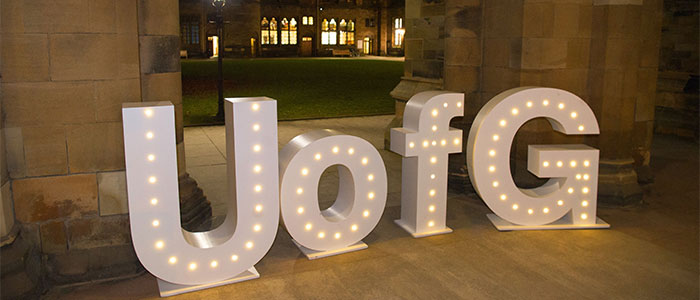 Letters which spell out UofG