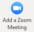 Add zoom meeting button in ribbon to display options