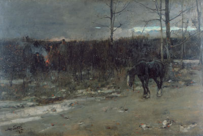 Sir James Guthrie, The Gipsy Fires are Burning for Daylight's Past and Gone, 1881
