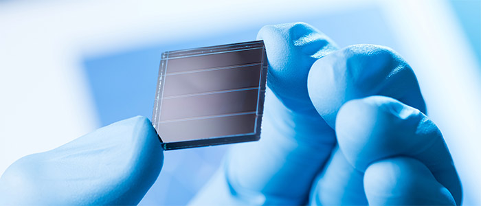 small tile of new type efficient solar cell tile, solar technology research concept