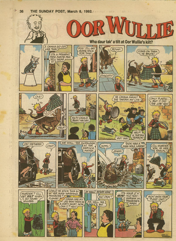 Oor Wullie Glasgow Cartoon strip