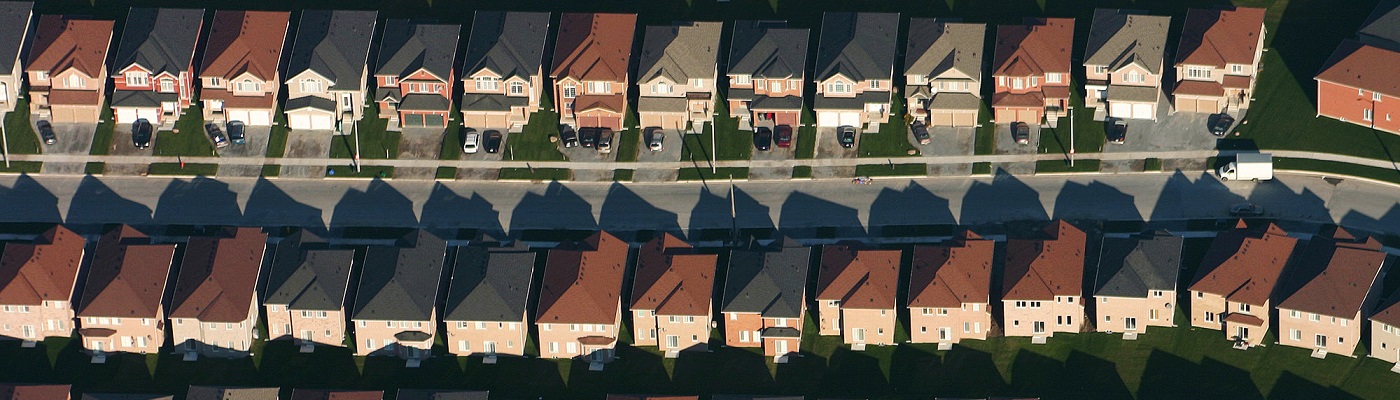Rows of houses from above