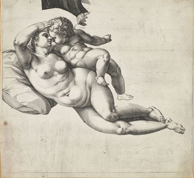 Jan Harmensz Muller after Hendrick Goltzius, Venus and Cupid, Engraving, c. 1588–1600.