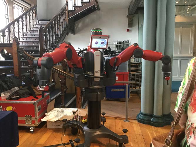 Photograph showing a robot. 