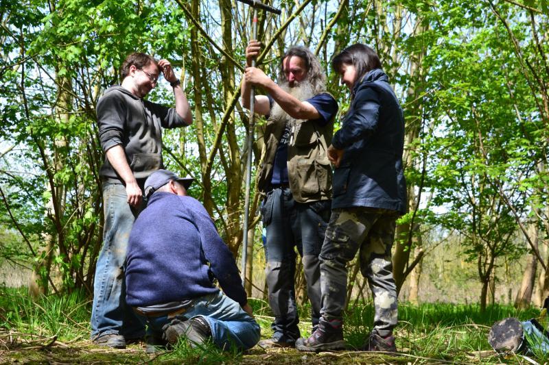 Fig 4: Volunteer Bryan leading coring work