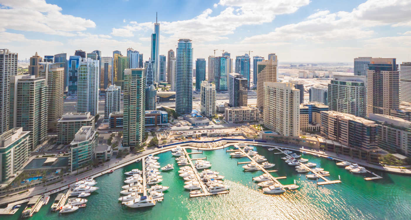 Dubai marina and skyline